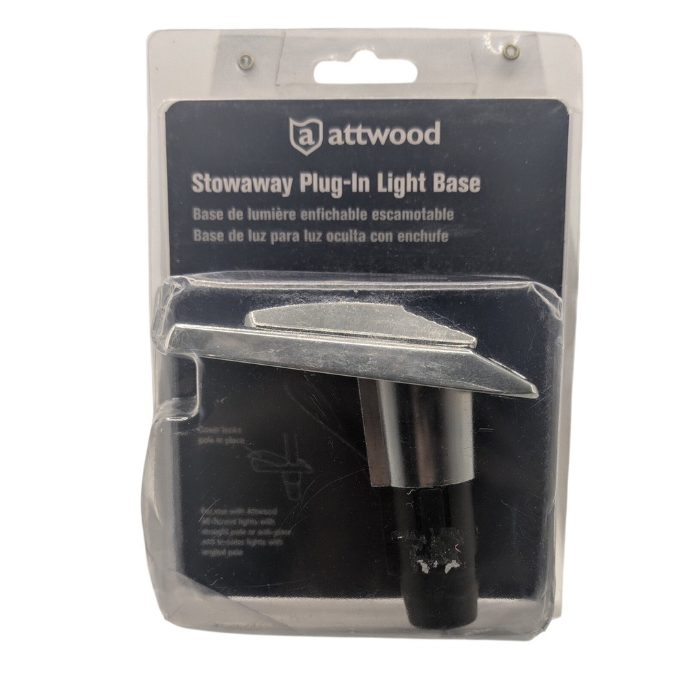Attwood Light Base Silver Stowaway Plug-In Marine Boat Swivel Cover 911339-7
